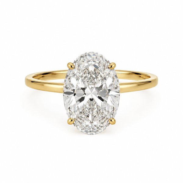 Elegant Oval Diamantring i 14K Guld – 3,01 ct Lab-grown