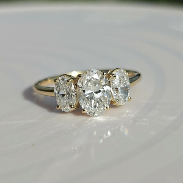 Elegant Trippelring i 14K Guld – 2,04 ct Lab-grown