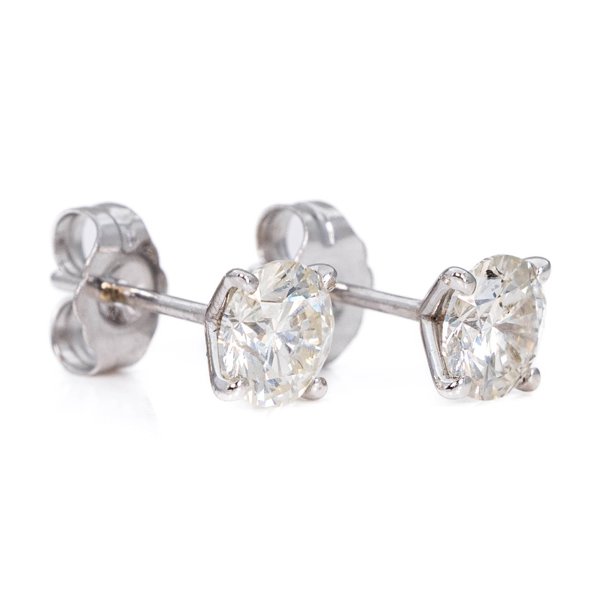 Klassiske Diamantørestikker i 14K Hvidguld – 1,16 ct Naturlige Diamanter
